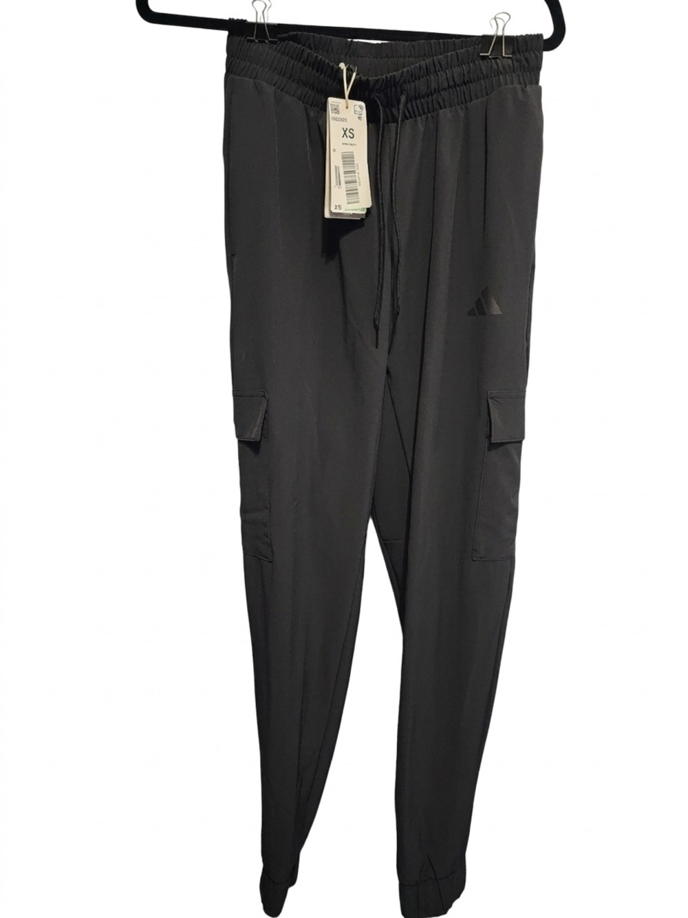 Adidas Womens Jogger Pants XS Black Drawstring Elastic Waist Pockets